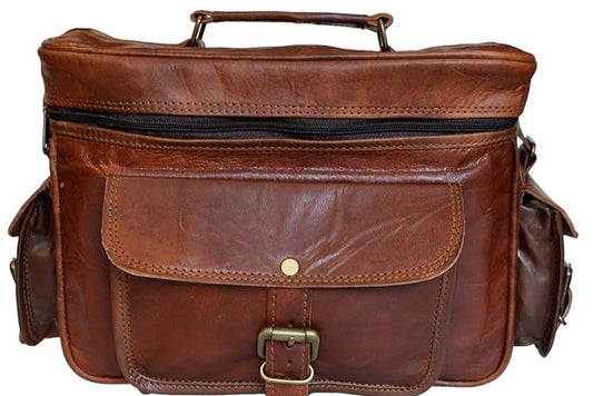 Vintage Leather Camera Case Crossbody Bag