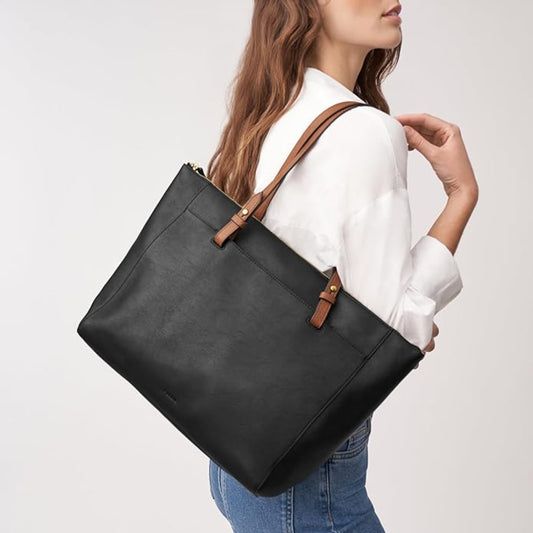 Vogue Leather Tote Bag for Women's Laptops