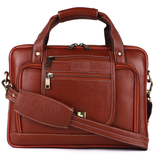 Classic Leather Messenger Briefcase For Men's