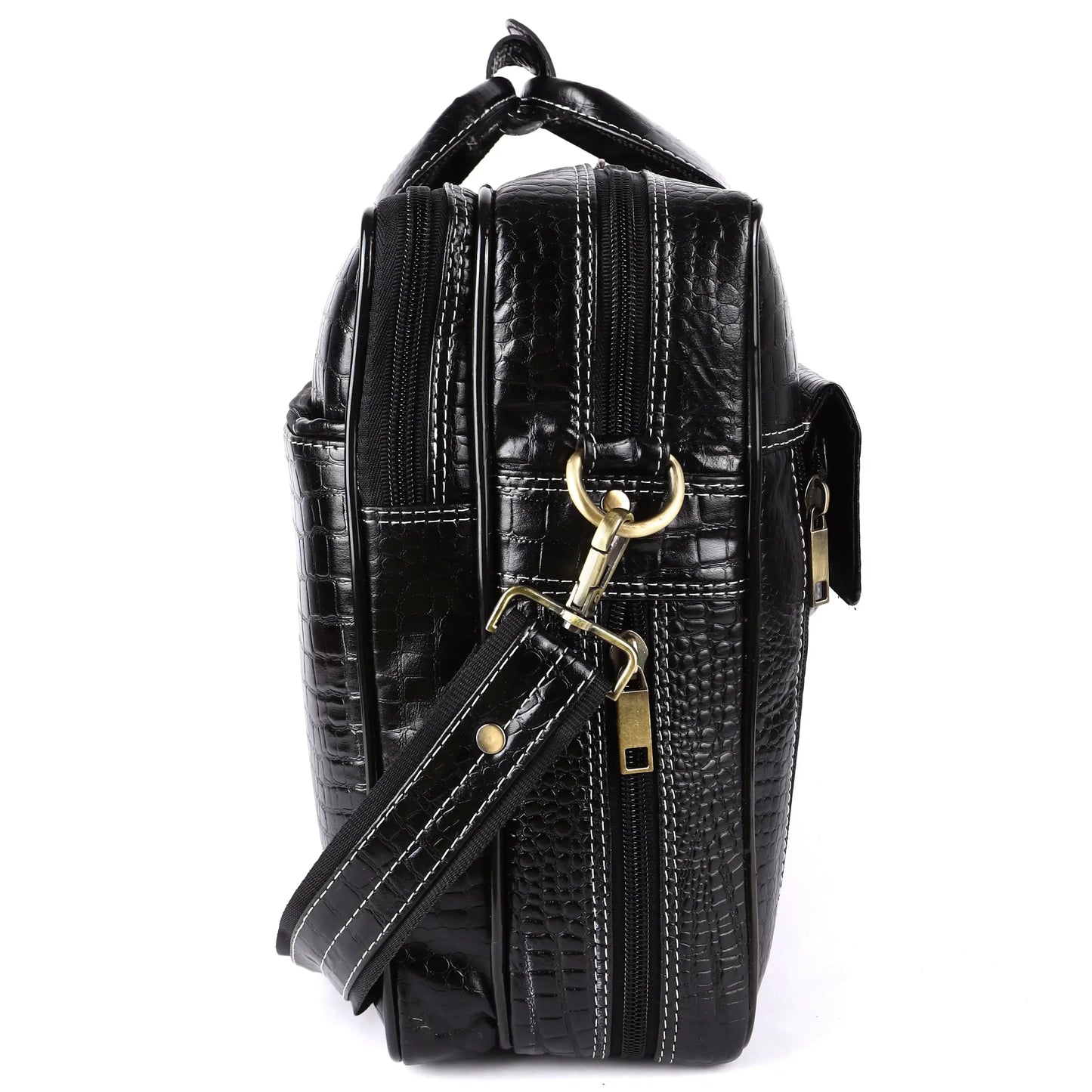 Genuine Leather Black Premium Messenger Bag