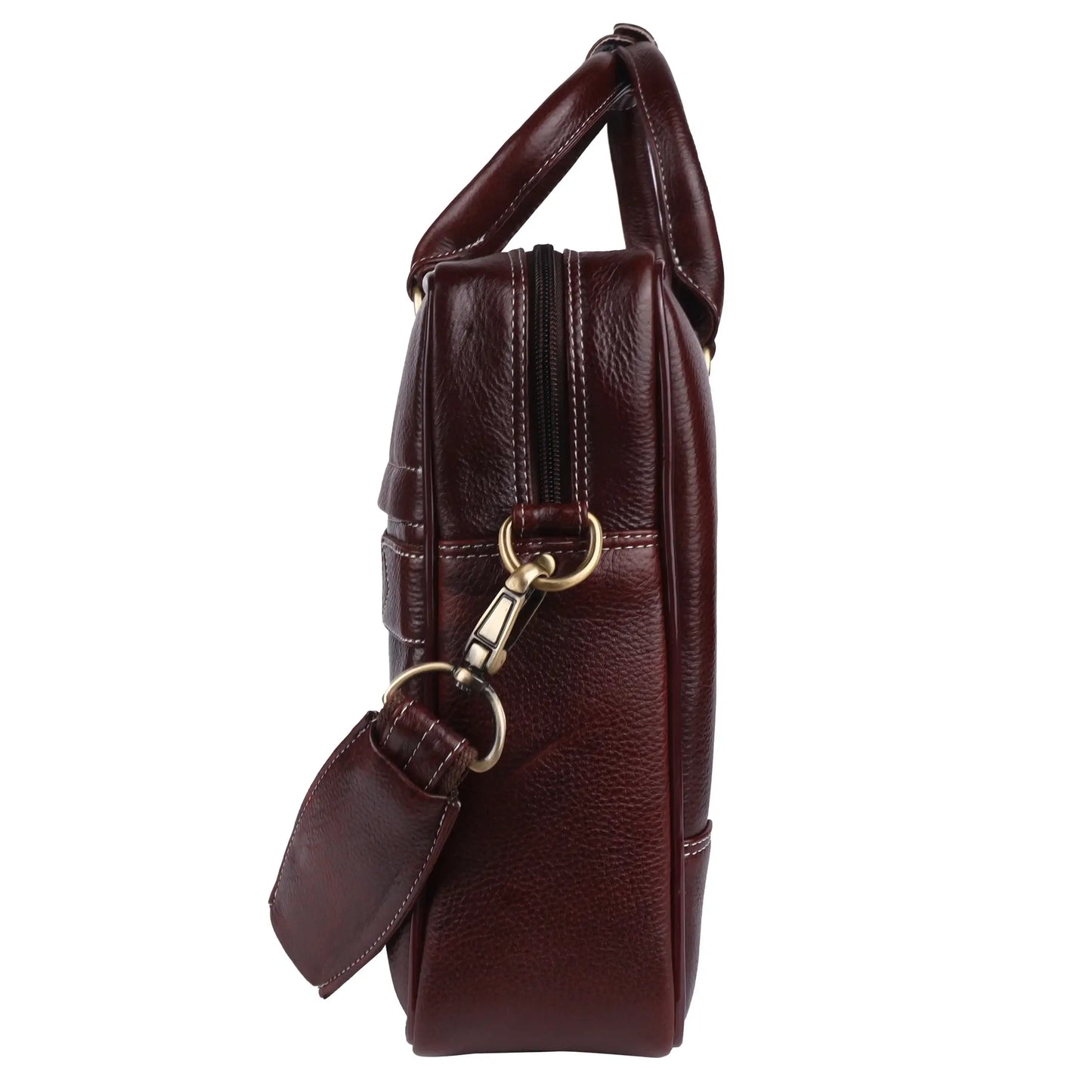Genuine Leather Brown Laptop Messenger Briefcase Bag