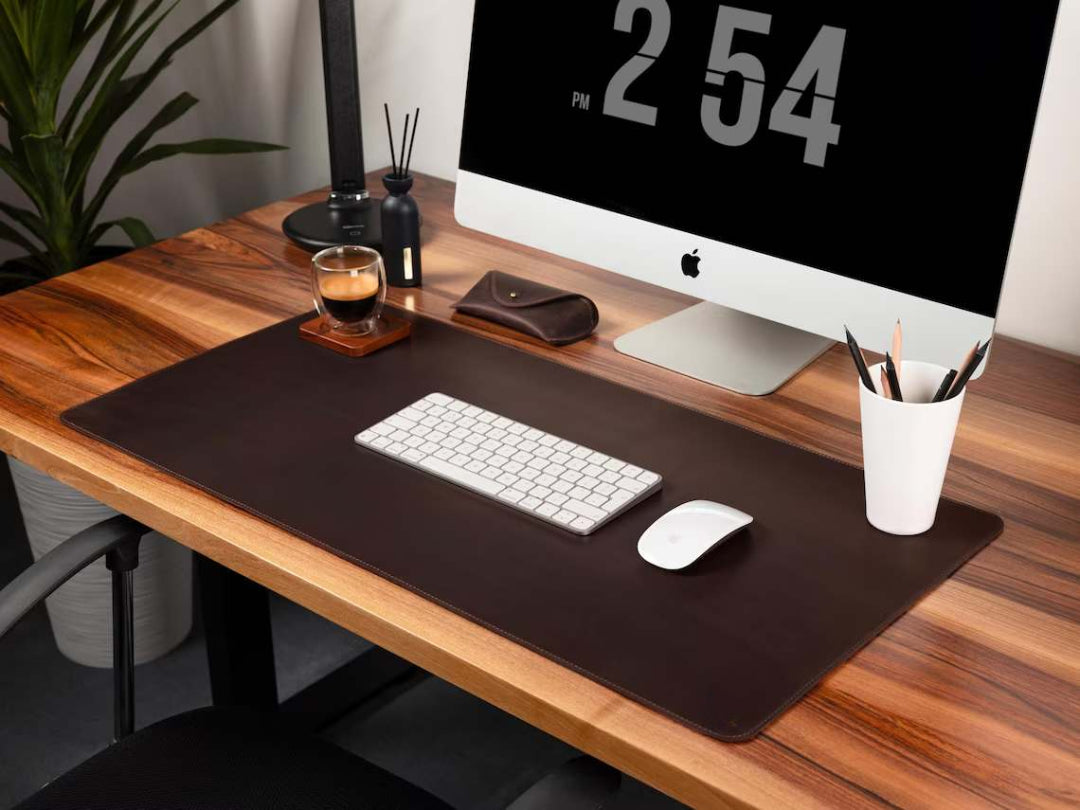 Genuine Leather Desk Mat-Brown
