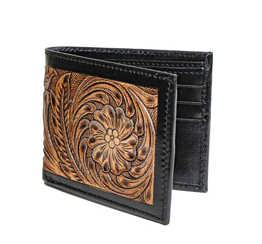 Botanical Floral Design Men's Leather Wallet