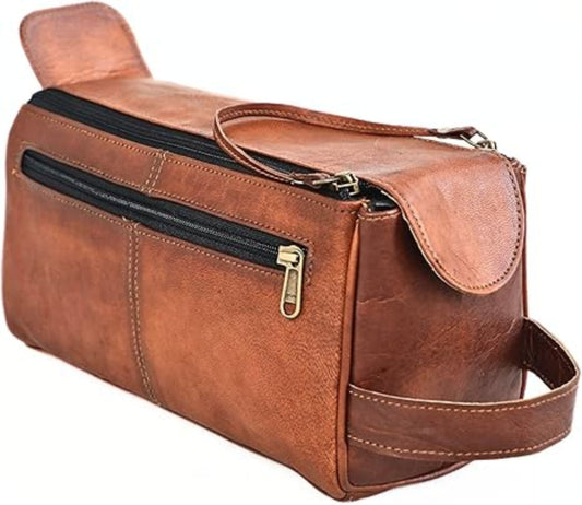 Genuine Leather Toiletry Bag Versatile Dopp Kit
