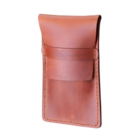 Handcrafted Brown Leather Eyeglass Case