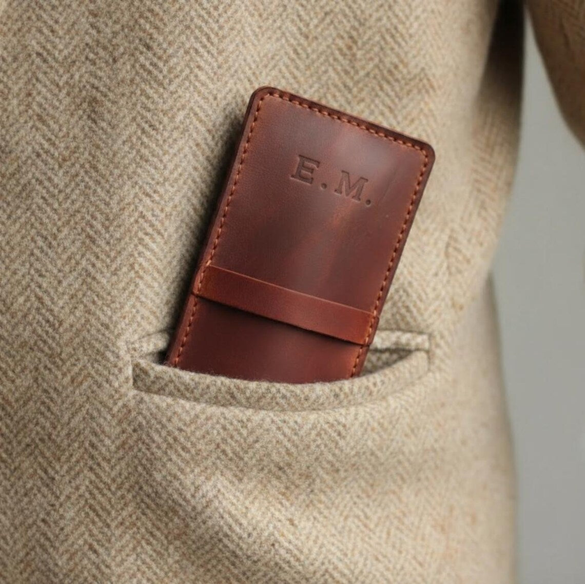 Handcrafted Brown Leather Eyeglass Case