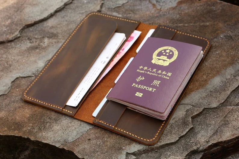 Handcrafted Genuine Leather Passport Wallet