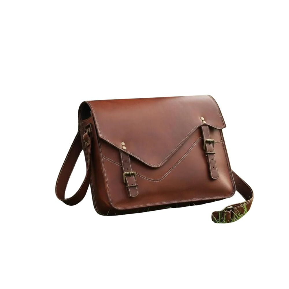 Handmade Leather Messenger Bag β 15 Laptop Briefcase for Men