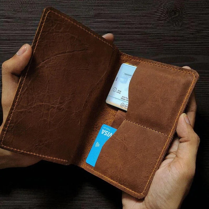 Handmade Men’s Brown Leather Passport Holder
