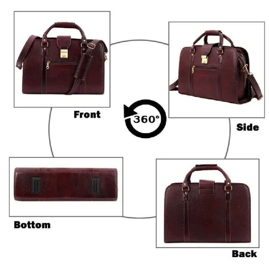 Leather Laptop Briefcase Bag for Men Office