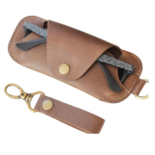 Genuine Leather Sunglasses Pouch with Clip