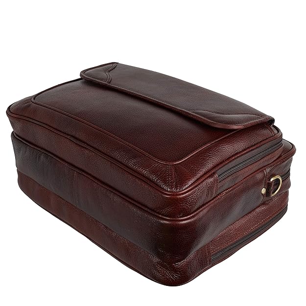 Men’s 16-Inch Genuine Leather Office Laptop Bag