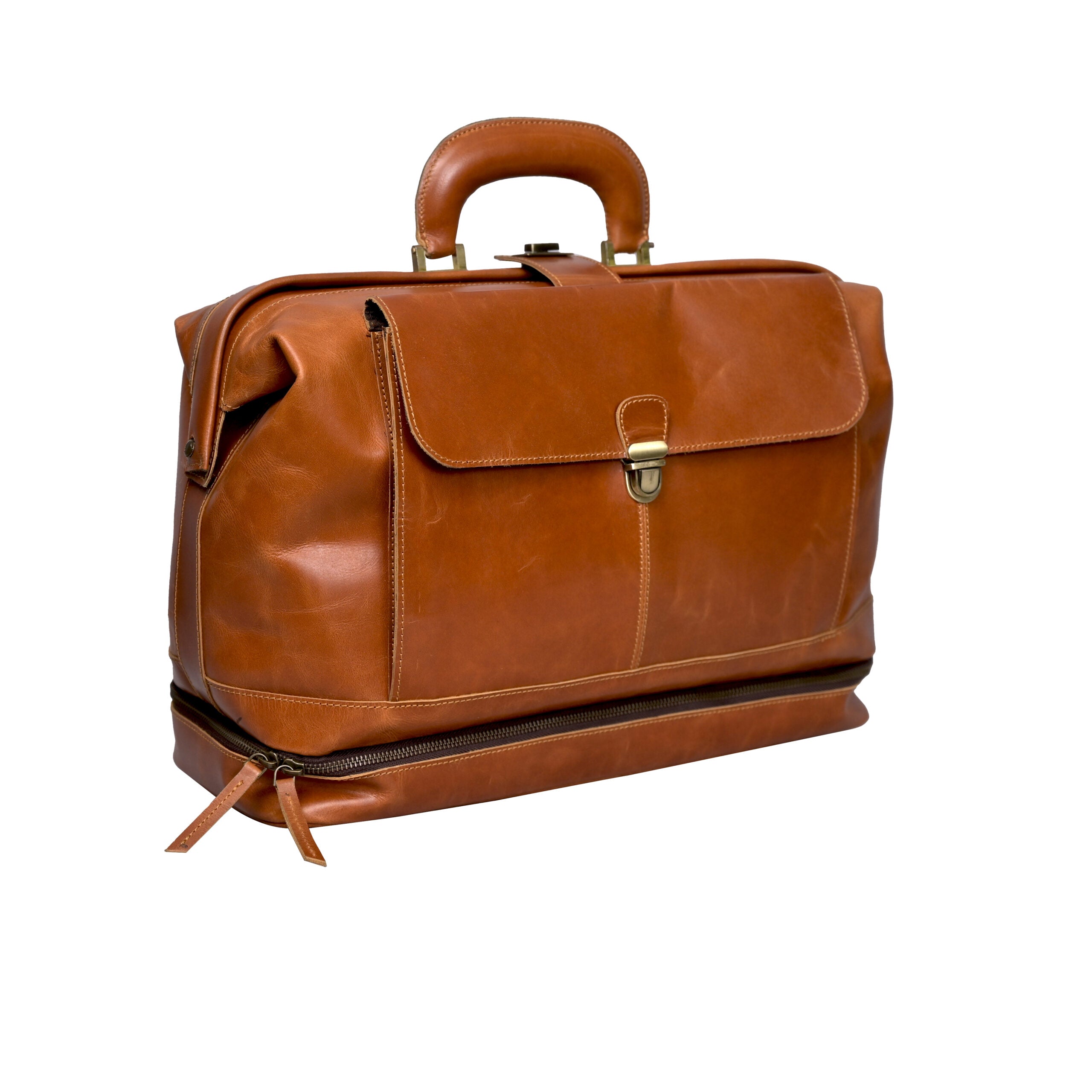 Briefcase Doctor Purse Men's Expandable Leather Doctor Bag Travel