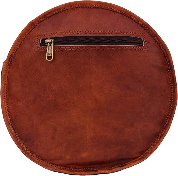 Round Vintage Leather Crossbody Sling Bag