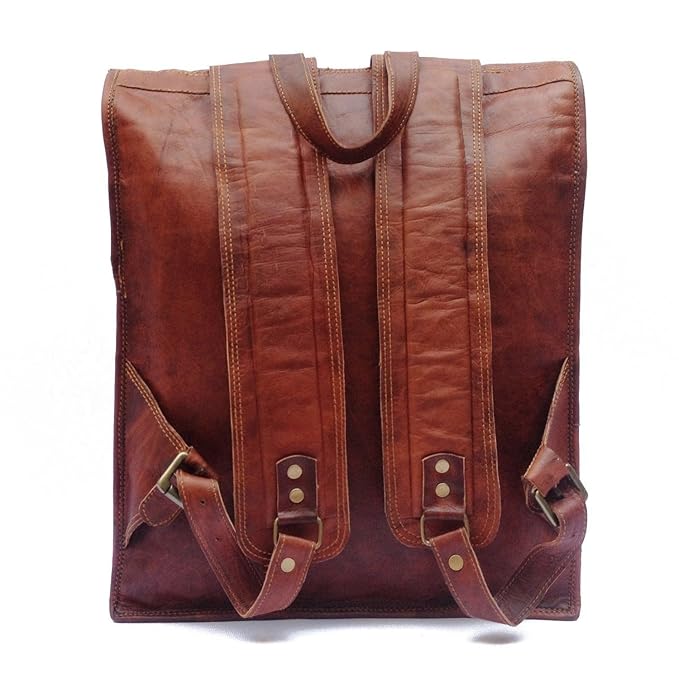Unisex Dark Brown Vintage Handmade Leather Backpack