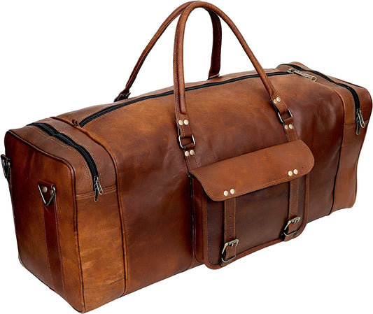 Versatile Weekender Handcrafted Large Leather Duffel Bag