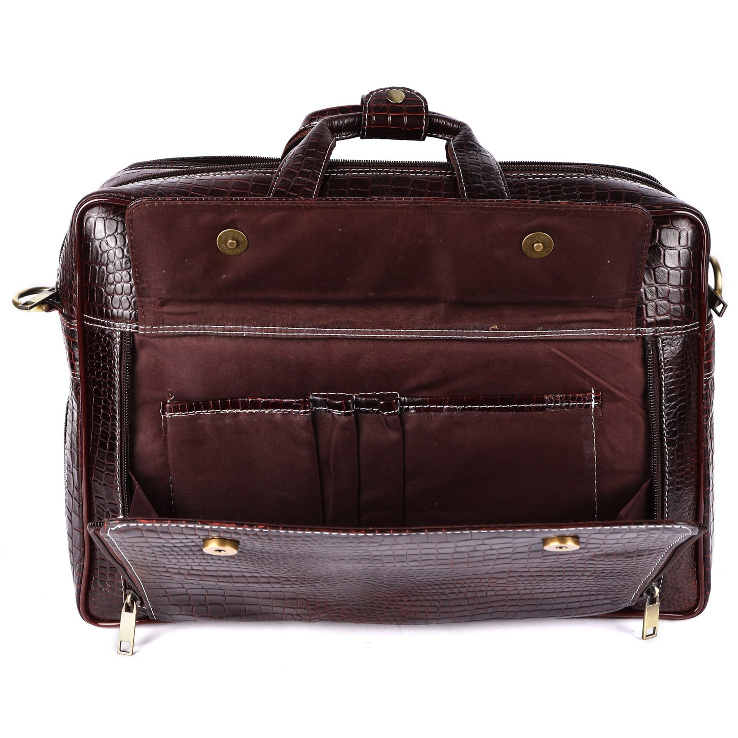 Vintage Brown Leather Briefcase Shoulder Bag