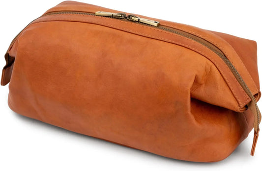 Vintage Leather Toiletry Bag