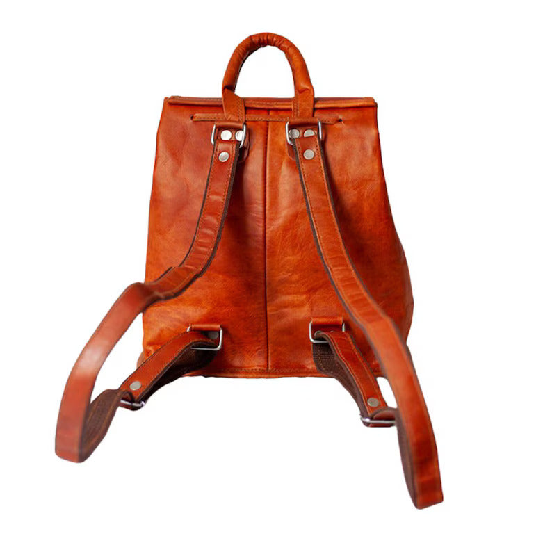 Vintage Handmade Leather Backpack Unisex and Spacious