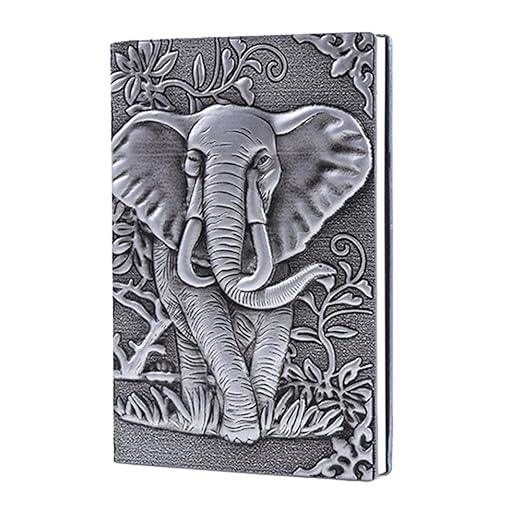 Vintage RedBronze Elephant Design Journal Embossed Hardcover Travel Notebook