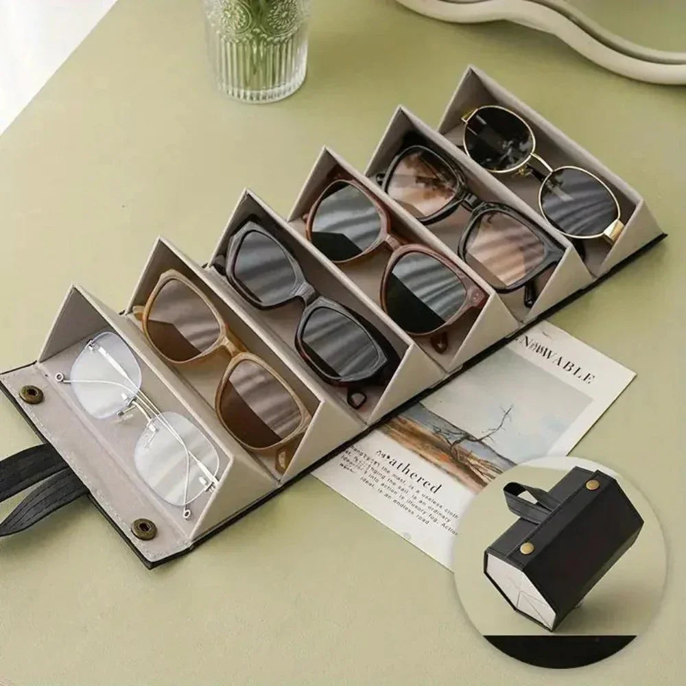 6-Compartment Eyewear Organizer for Spectacles and Sunglasses