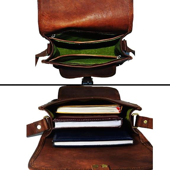 Voyager Unisex Leather Crossbody Messenger Travel Bag with Adjustable Strap