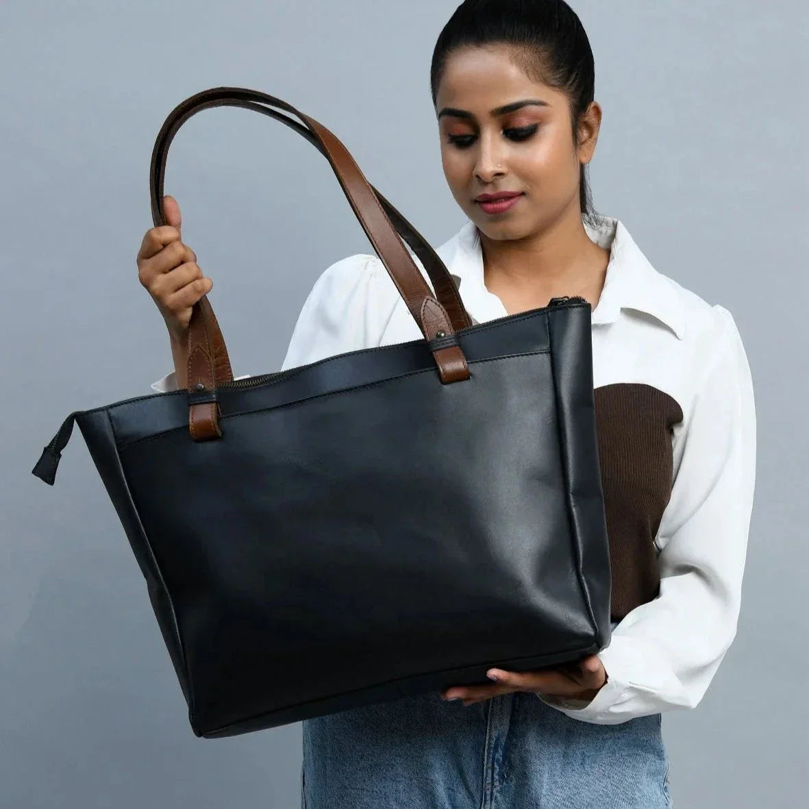 Vogue Leather Tote Bag for Women's Laptops