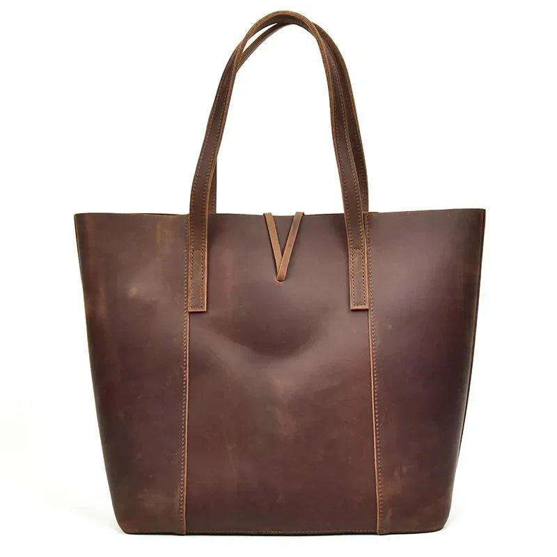 Women's Large Vintage Leather Tote Bag