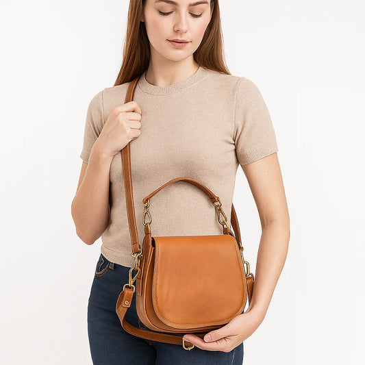 Women's Small Leather Crossbody Purse – Vintage Shoulder & Travel Sling Bag