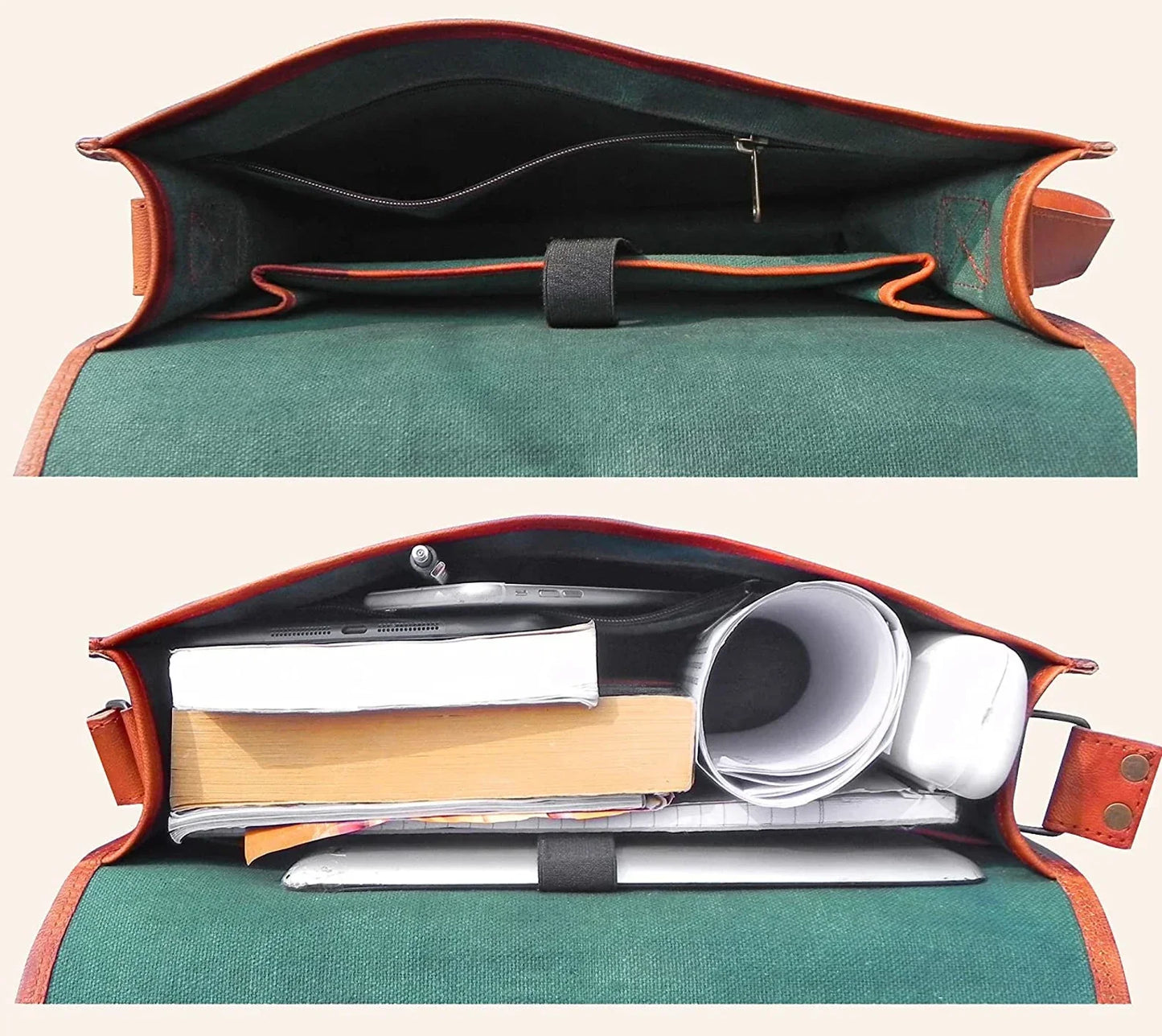 Genuine Leather Messenger Crossbody Bag