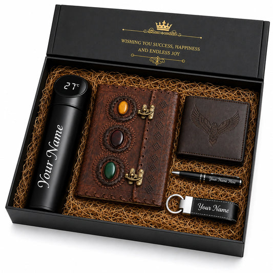 Leather Personalized Gift Set for Him