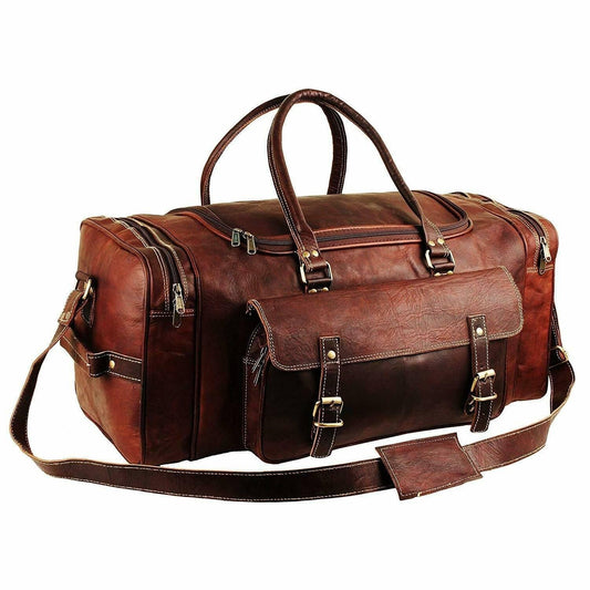 Best Leather Overnight Weekender Gym Sports Bag Men
