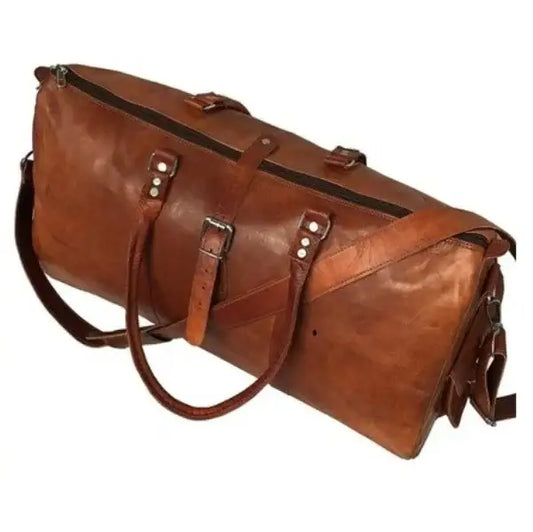 Classy Leather Duffle Gym Overnight Bag