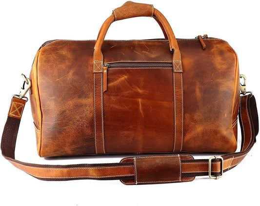 Full Grain Leather Weekender Overnight Duffle Bag