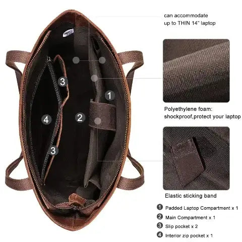 Genuine Leather Casual Tote Bag
