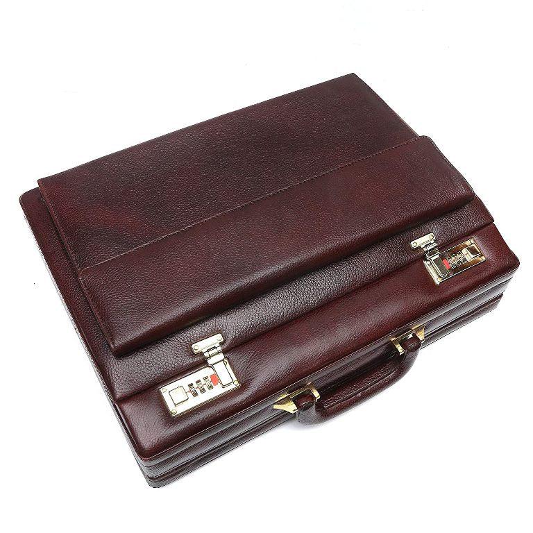 Brown Leather Briefcase Suitcase Bag