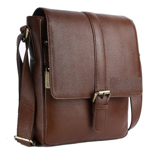 Genuine Leather Laptop Messenger Flap Bag