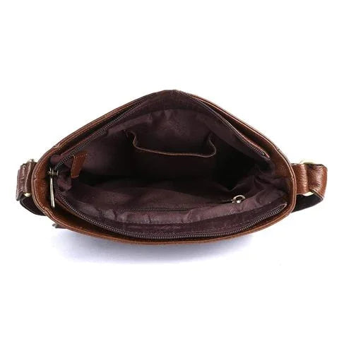 Genuine Leather Laptop Messenger Flap Bag