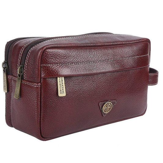 Genuine Leather Toiletry Bag Brown