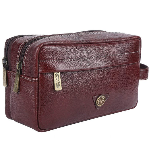 Genuine Leather Toiletry Bag Brown