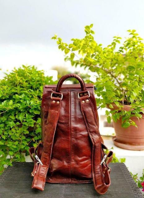 Leather Backpack Travel Bag For Men's