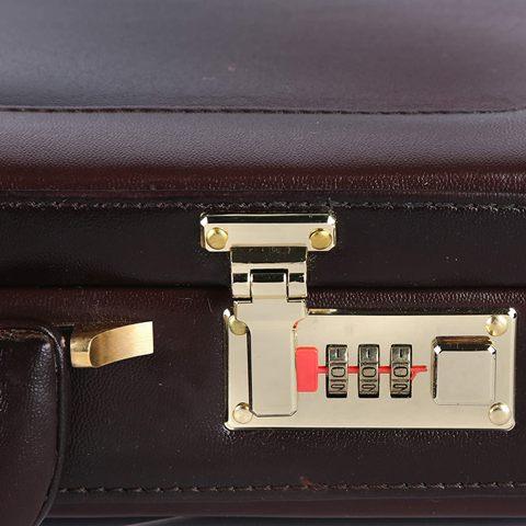 Classic Mahogany Leather Briefcase Bag