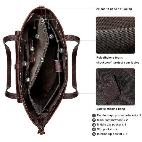 Leather Handmade Shoulder Satchel Tote Bag