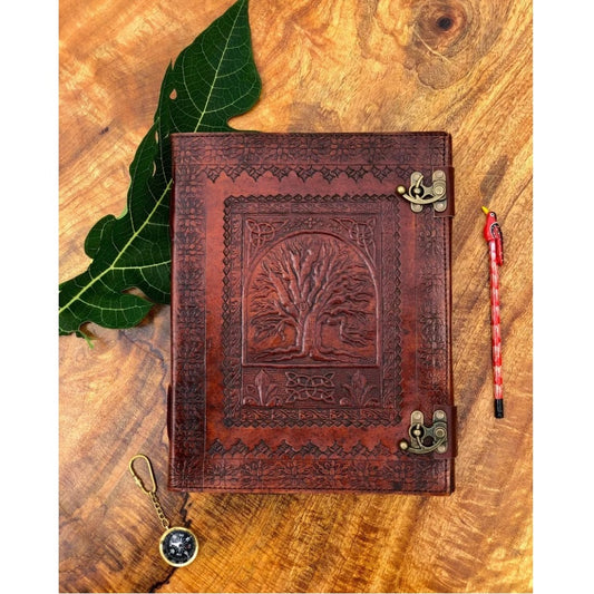 Leather Journal Embossed Tree of Life Diary