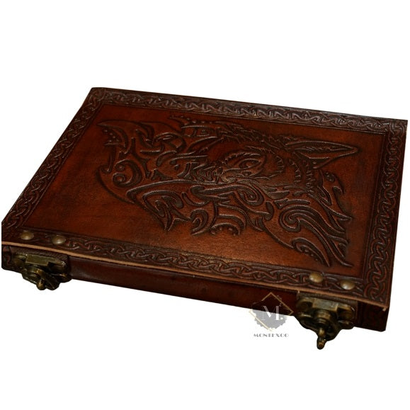 Leather Journal Wolf Brown Notebook