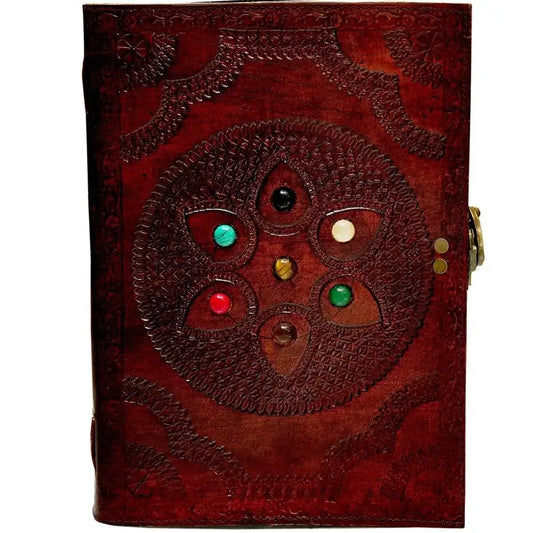 Leather Large Chakra Stone Journal Notebook