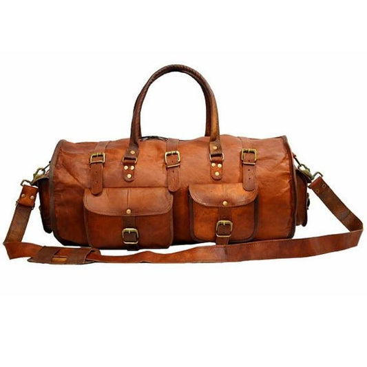Leather Luggage Weekender Duffle Bag Gym Bag