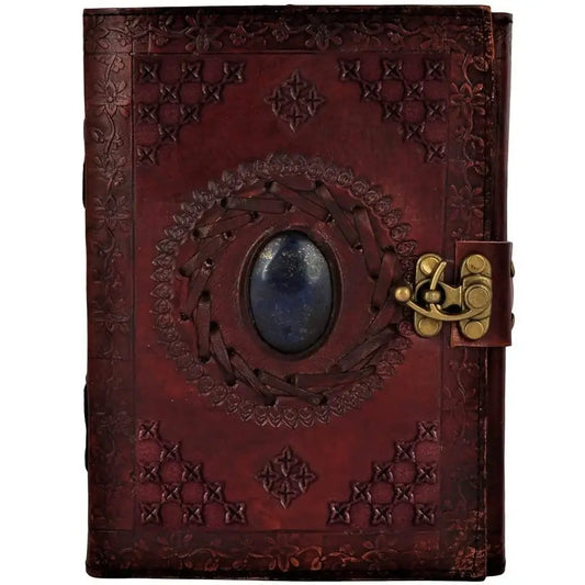 Leather Semi-Precious Stone With Bound Journal