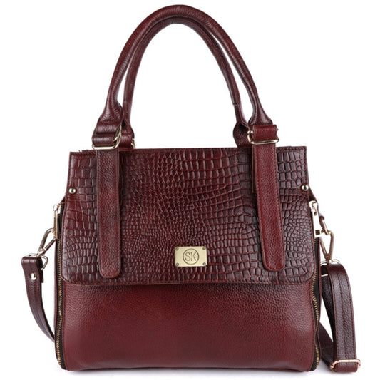 Leather Top-Handle satchel Handbag