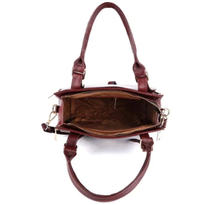Leather Top-Handle satchel Handbag